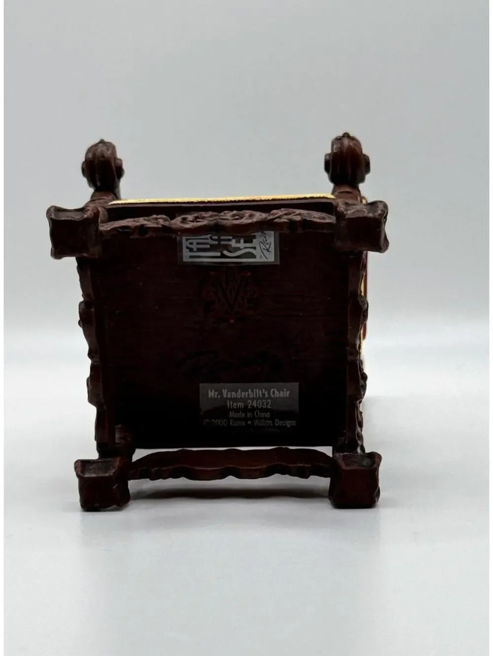 1:12 Scale Miniature Chair, Raine 2000 Biltmore Col. Mr. Vanderbilt’s Chair